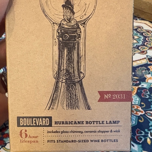 New in Box - Boulevard Hurricane Bottle Lamp - Clear Glass - Picture 2 of 4